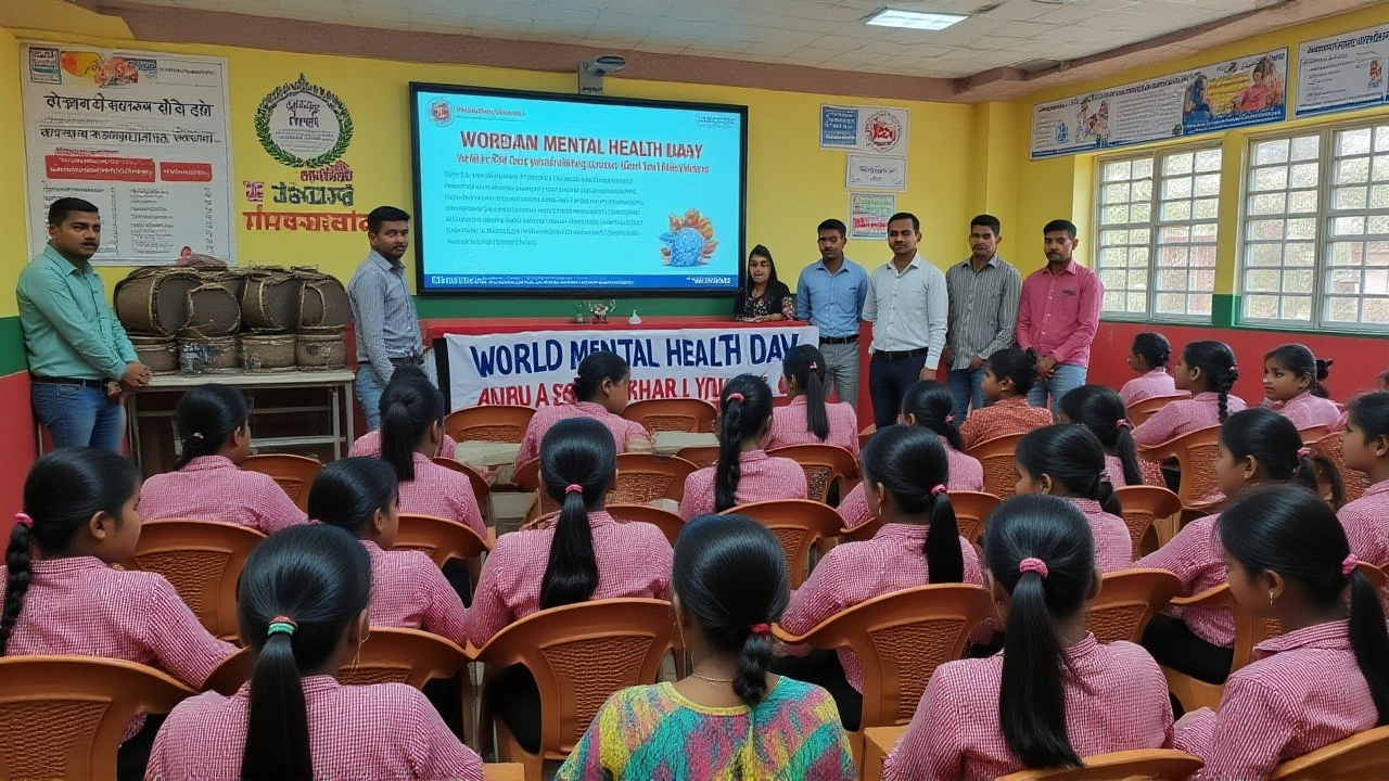 विश्व मानसिक स्वास्थ्य दिवस पर सेमारी पीएमएसएचआरआई स्कूल में छात्रों को जागरूक किया